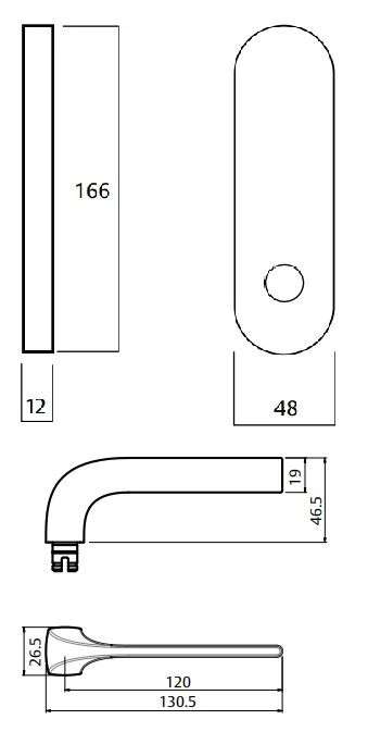 Lockwood Door Handle Round End Plate With 123 Lever Satin Chrome 2805/123SC - Image 3