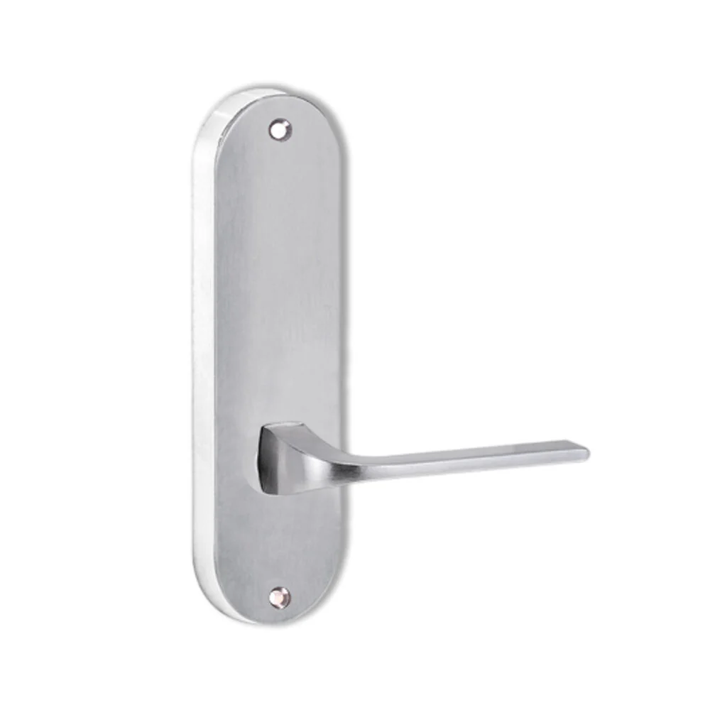 Lockwood Door Handle Round End Plate With 123 Lever Satin Chrome 2905/123SC
