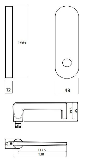 Lockwood Door Handle Round End Plate With 132 Lever Satin Chrome 2805/132SC - Image 3
