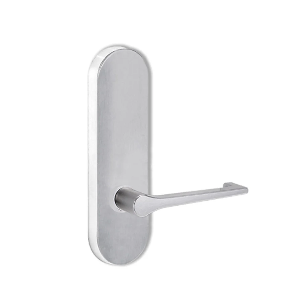 Lockwood Door Handle Round End Plate With 145 Lever Satin Chrome 2805/145SC