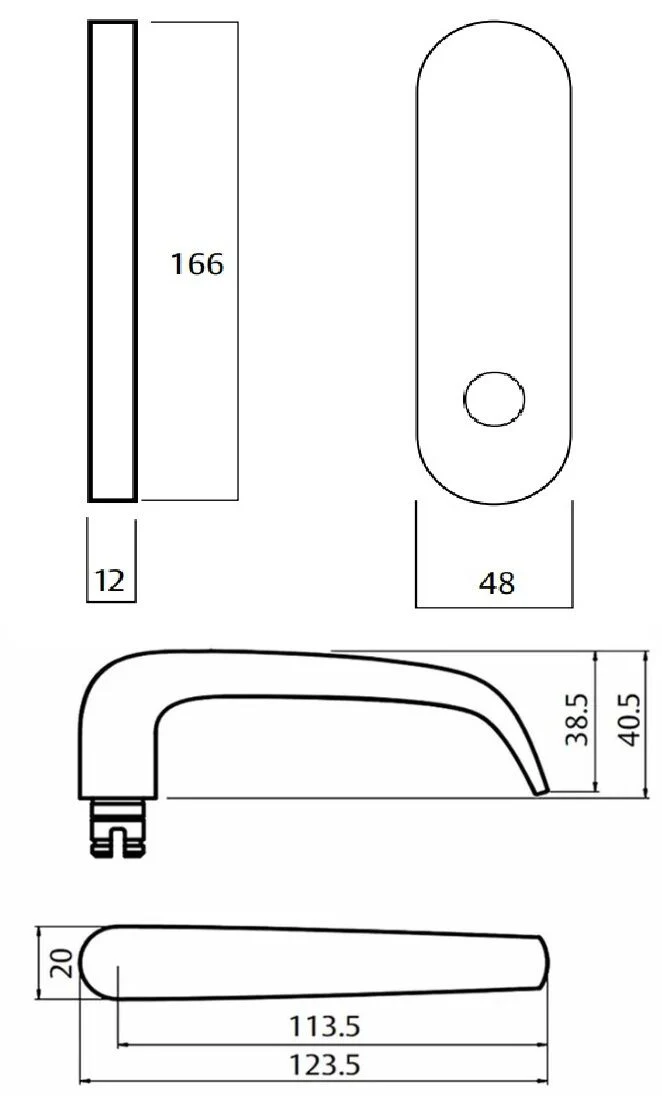 Lockwood Door Handle Round End Plate With 180 Lever Satin Chrome 2805/180SC - Image 3