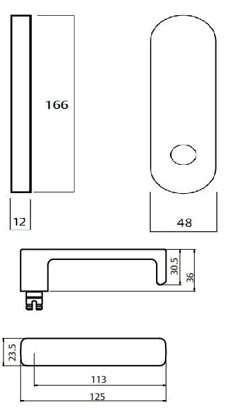 Lockwood Door Handle Round End Plate With 76 Lever Satin Chrome 2805/76SC - Image 3