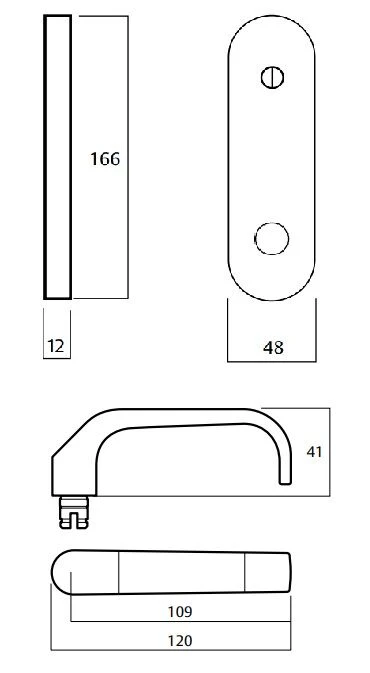 Lockwood Door Handle Round End Plate With Emergency Turn & 74 Lever Satin Chrome 2803/74SC - Image 2