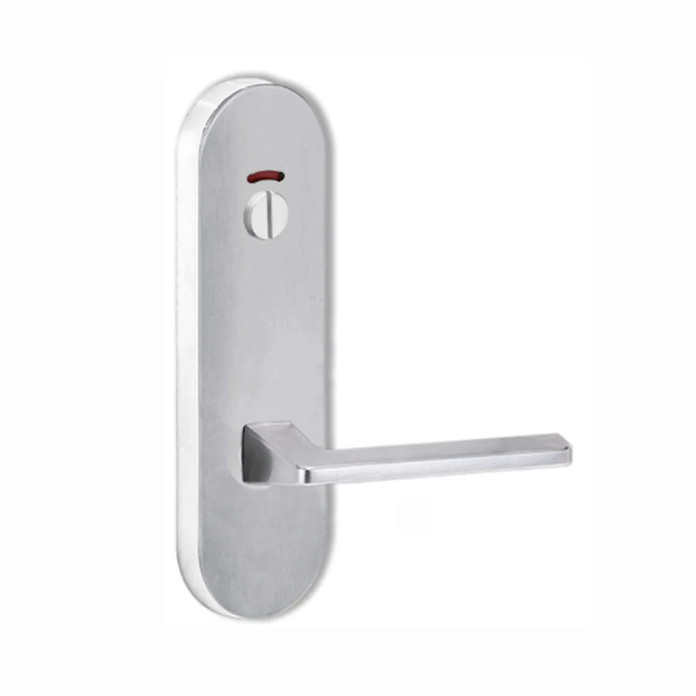 Lockwood Door Handle Round End Plate With Privacy Indicator Emergency Turn 178 Lever Satin Chrome