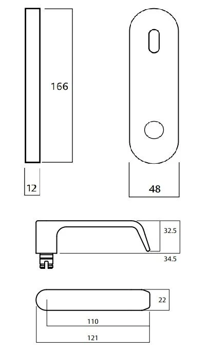 Lockwood Door Handle Round End Plate With Turn & 59 Lever Satin Chrome 2804/59SC - Image 2