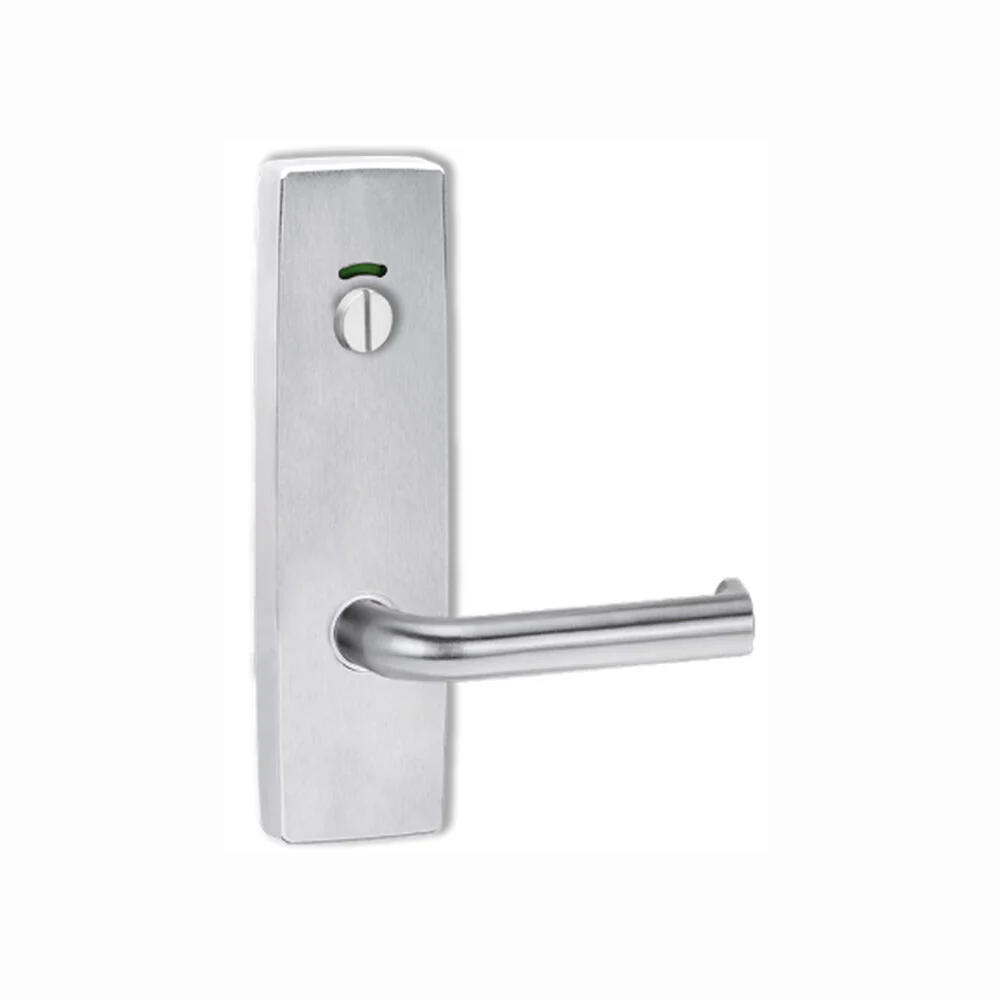 Lockwood Door Handle Square End Plate w/ Privacy Indicator Emergency Turn & 102 Lever Satin Chrome