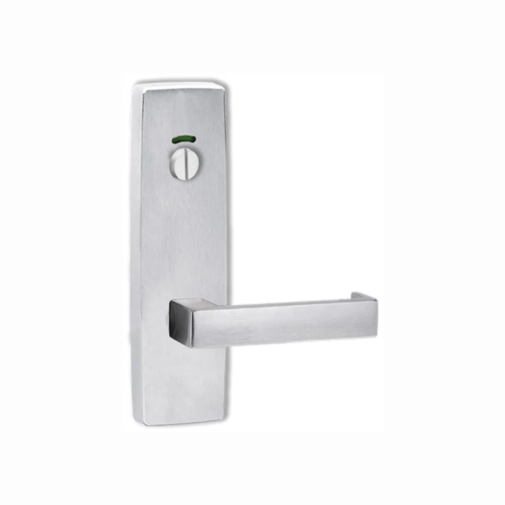 Lockwood Door Handle Square End Plate w/ Privacy Indicator Emergency Turn & 111 Lever Satin Chrome