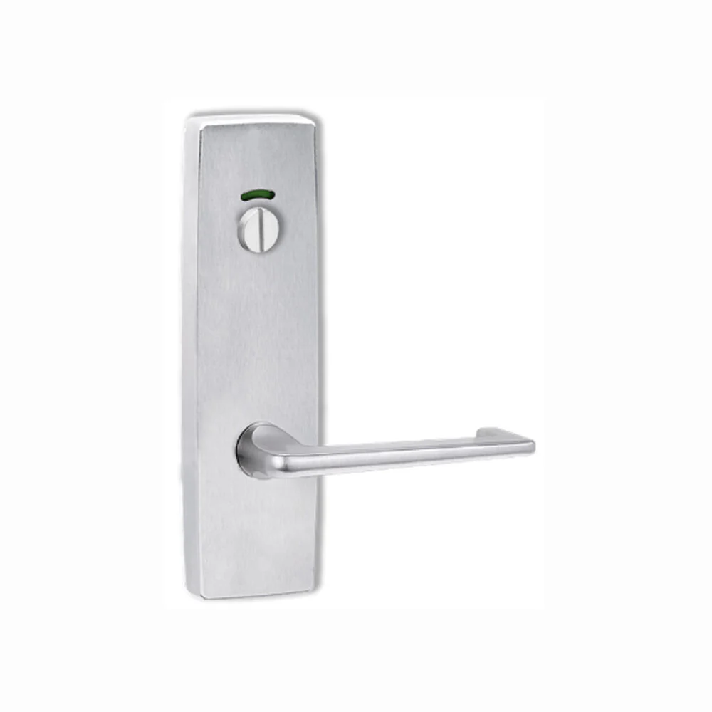 Lockwood Door Handle Square End Plate w/ Privacy Indicator Emergency Turn & 132 Lever Satin Chrome