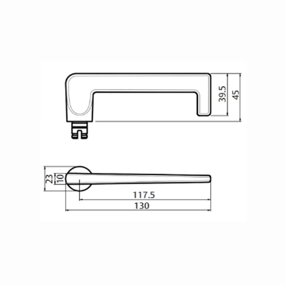 Lockwood Door Handle Square End Plate w/ Privacy Indicator Emergency Turn & 132 Lever Satin Chrome - Image 3