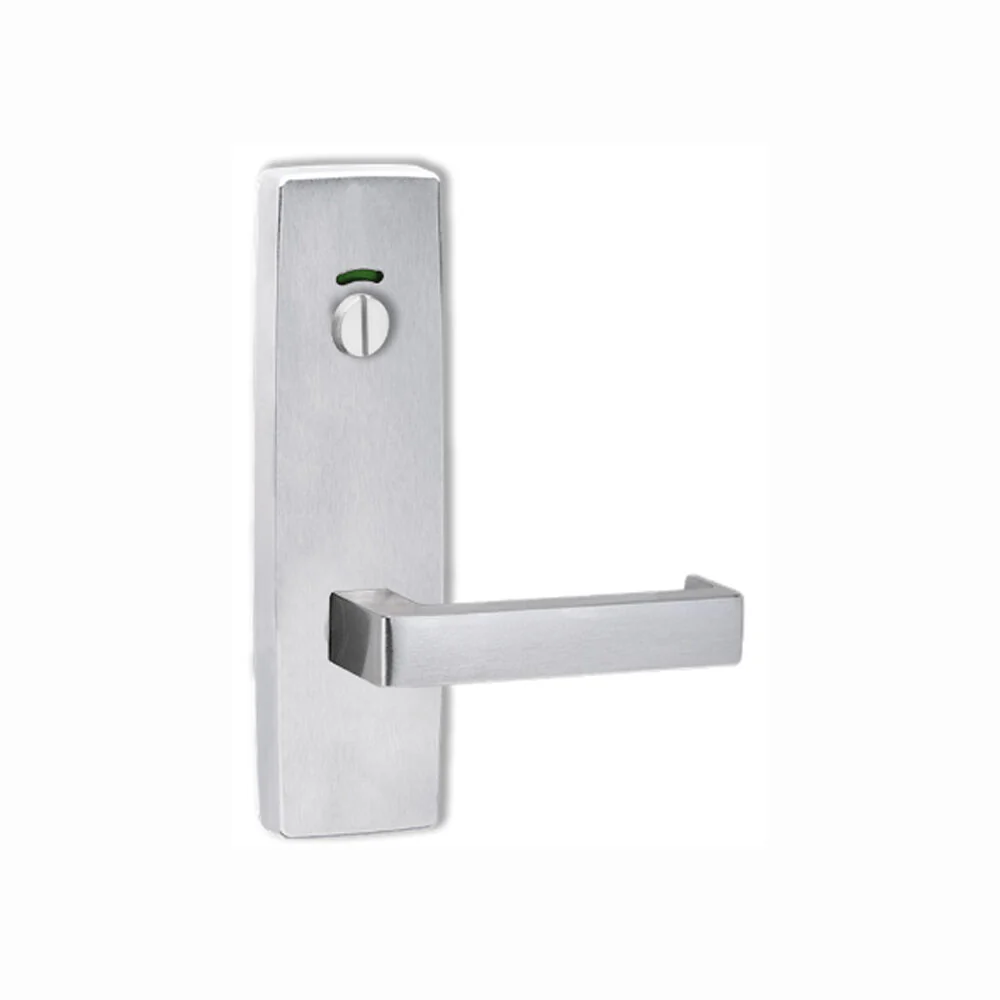 Lockwood Door Handle Square End Plate w/ Privacy Indicator Emergency Turn & 142 Lever Satin Chrome