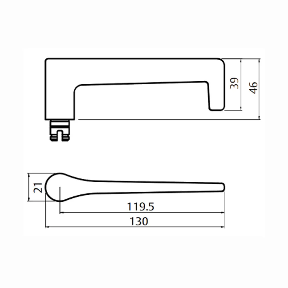 Lockwood Door Handle Square End Plate w/ Privacy Indicator Emergency Turn & 145 Lever Satin Chrome - Image 2