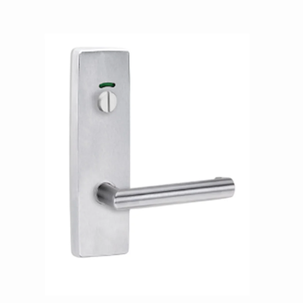 Lockwood Door Handle Square End Plate w/ Privacy Indicator Emergency Turn & 155 Lever Satin Chrome