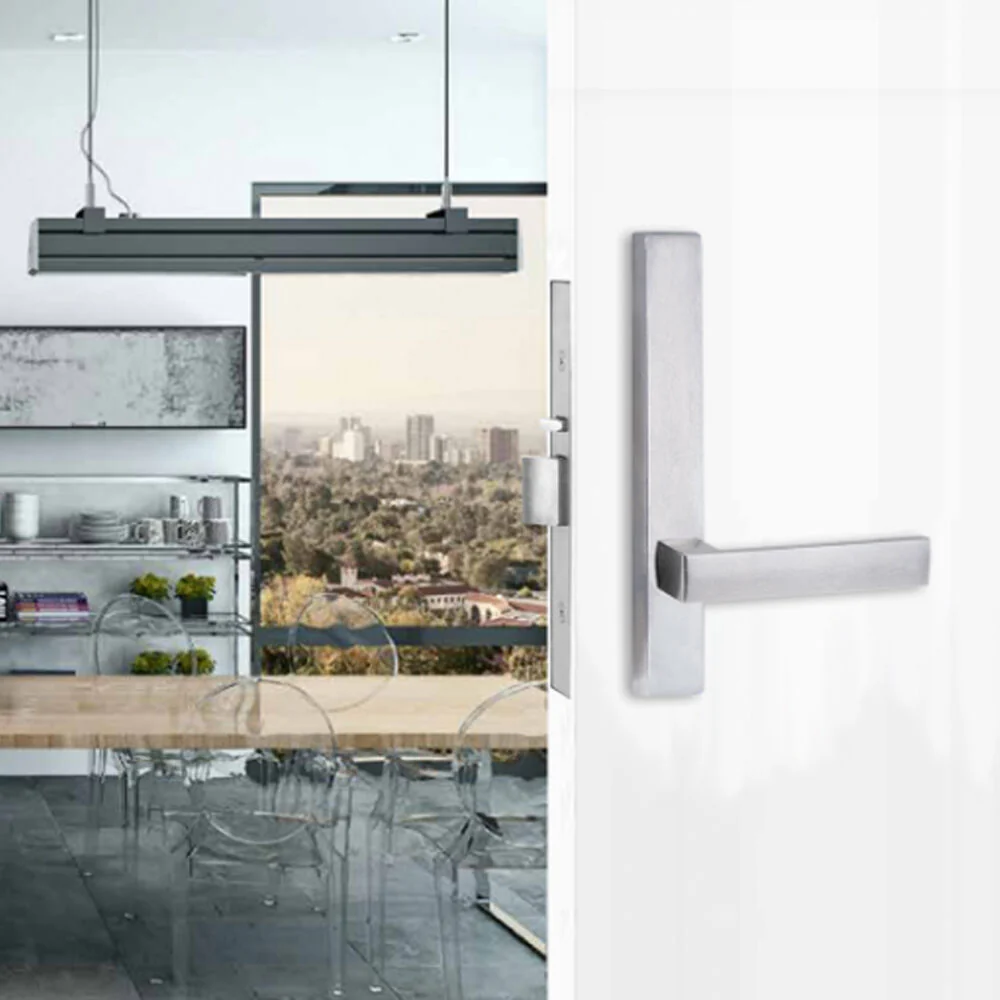 Lockwood Door Handle Square End Plate With 101 Lever Satin Chrome 4805/101SC - Image 2