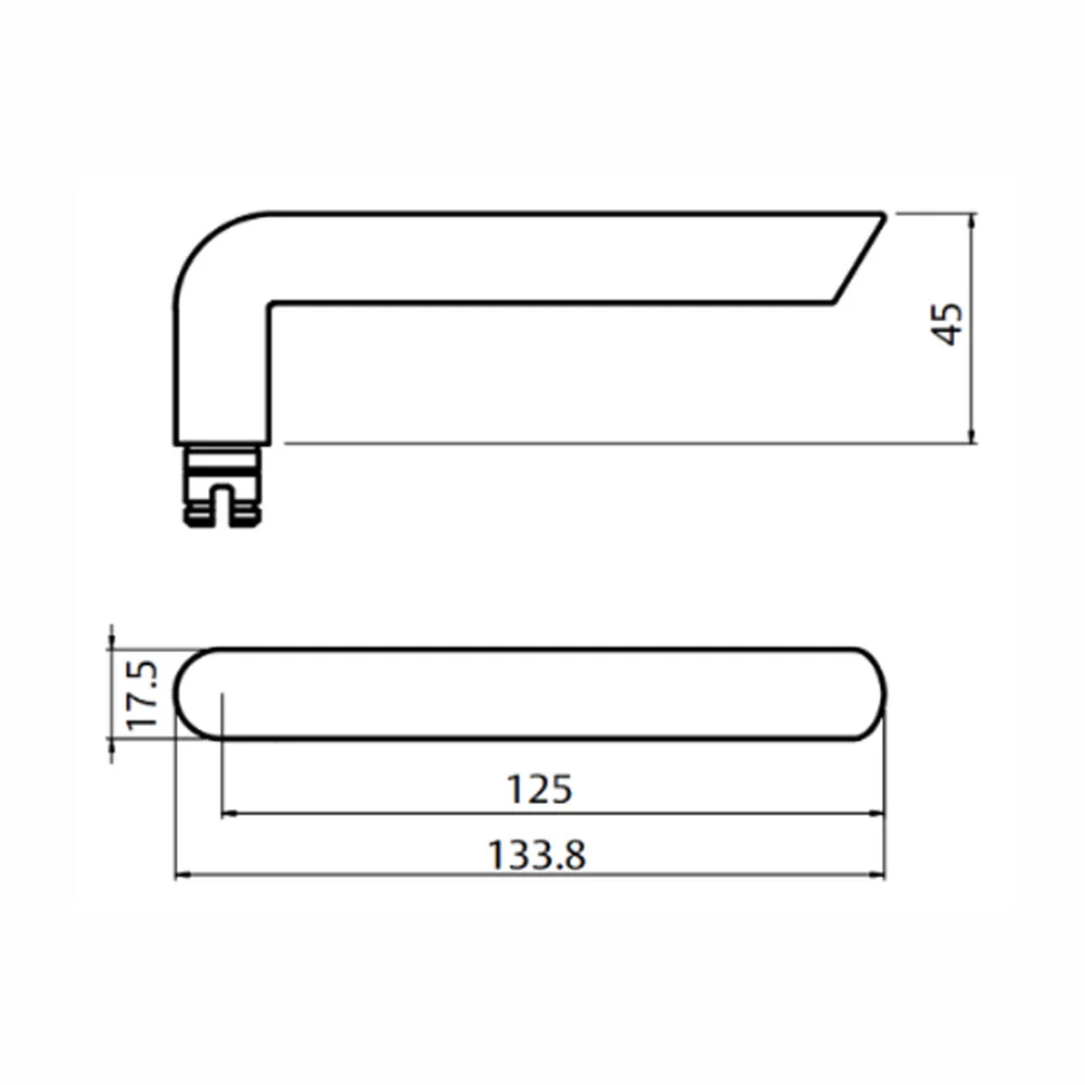 Lockwood Door Handle Square End Plate With 104 Lever Satin Chrome 4805/104SC - Image 2