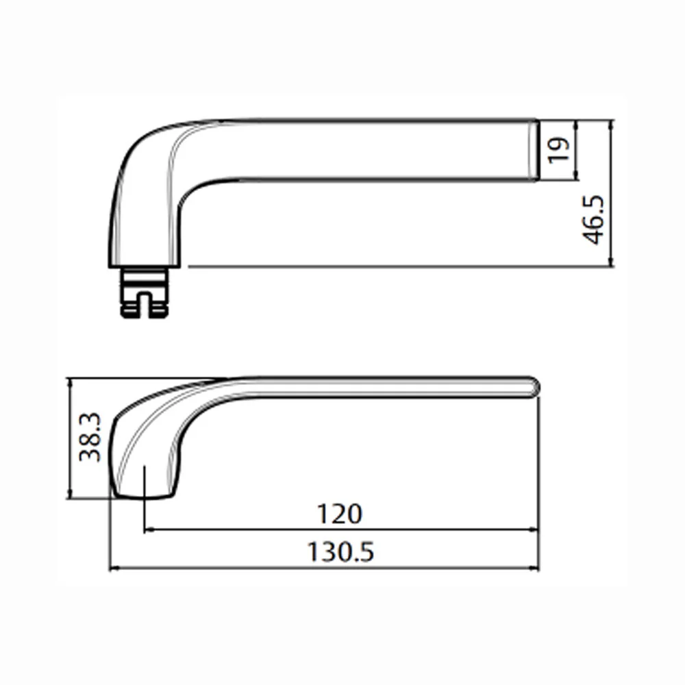 Lockwood Door Handle Square End Plate With 122 Lever Right Hand Satin Chrome 4805/122RSC - Image 3