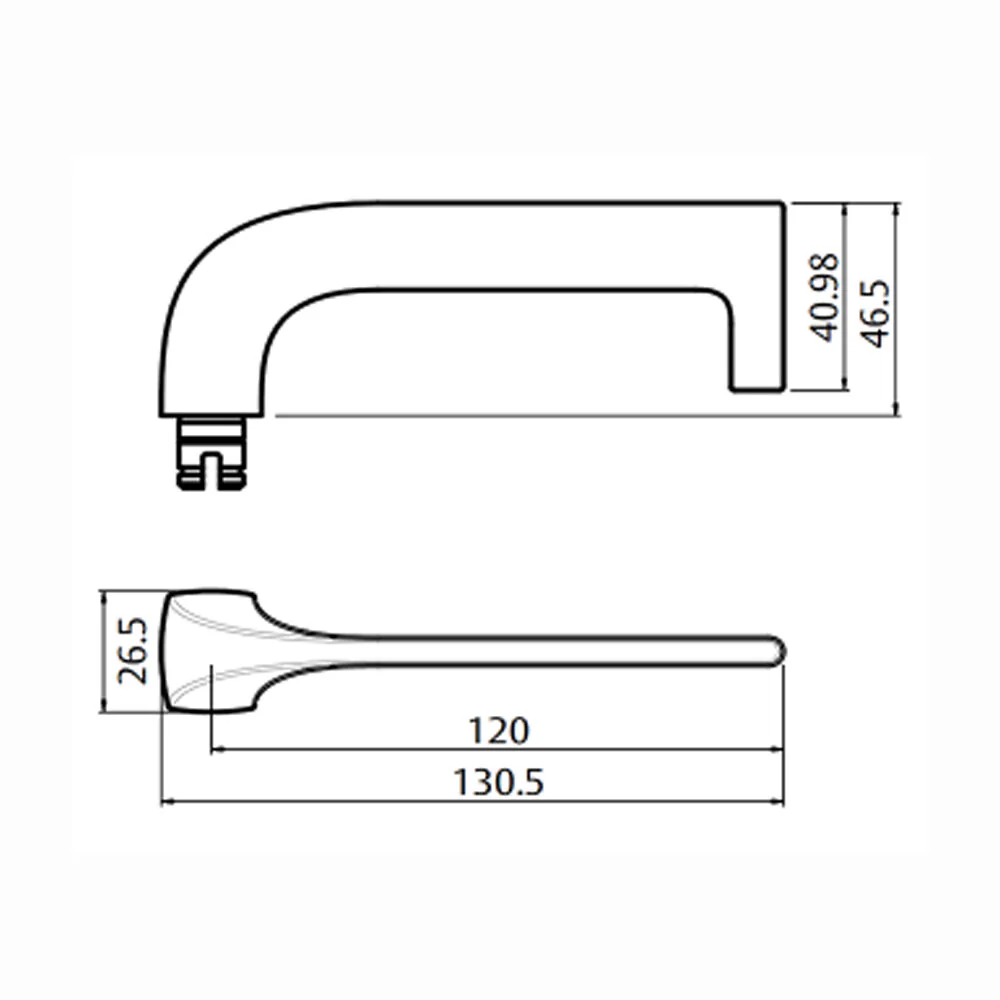 Lockwood Door Handle Square End Plate With 124 Lever Satin Chrome 4805/124SC - Image 3