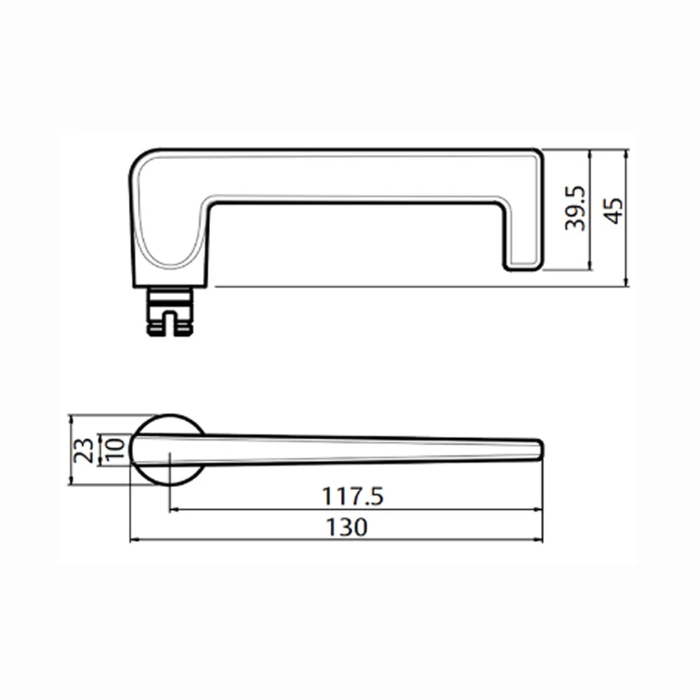 Lockwood Door Handle Square End Plate With 132 Lever Satin Chrome 4805/132SC - Image 2
