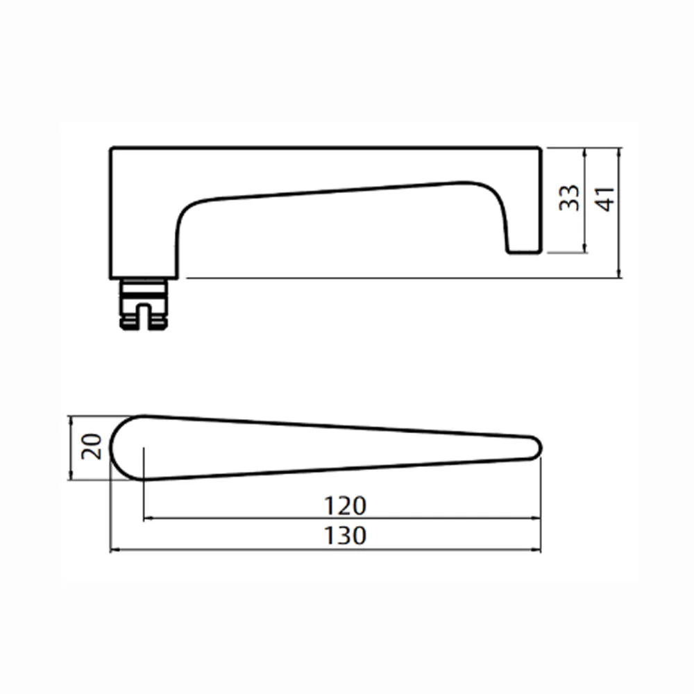 Lockwood Door Handle Square End Plate With 133 Lever Satin Chrome 4805/133SC - Image 3
