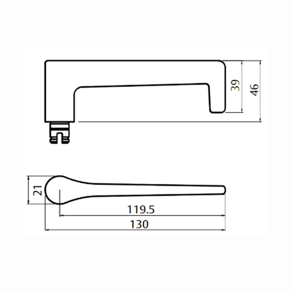 Lockwood Door Handle Square End Plate With 145 Lever Satin Chrome 4805/145SC - Image 2