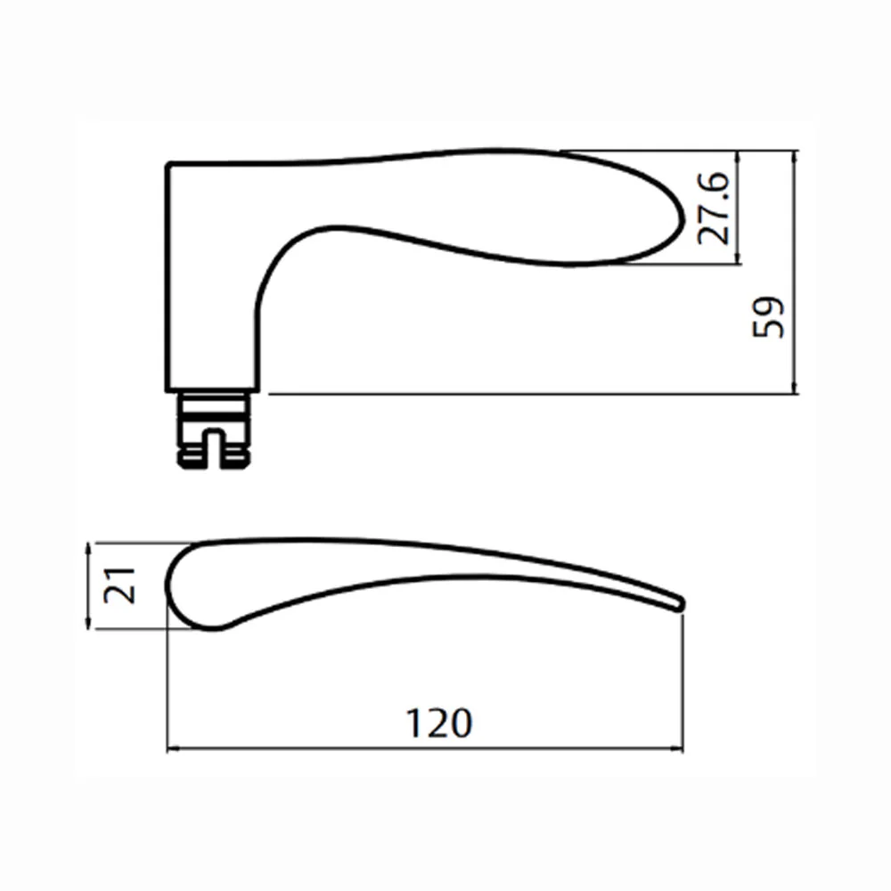 Lockwood Door Handle Square End Plate With 153 Lever Right Hand Satin Chrome 4805/153RSC - Image 3