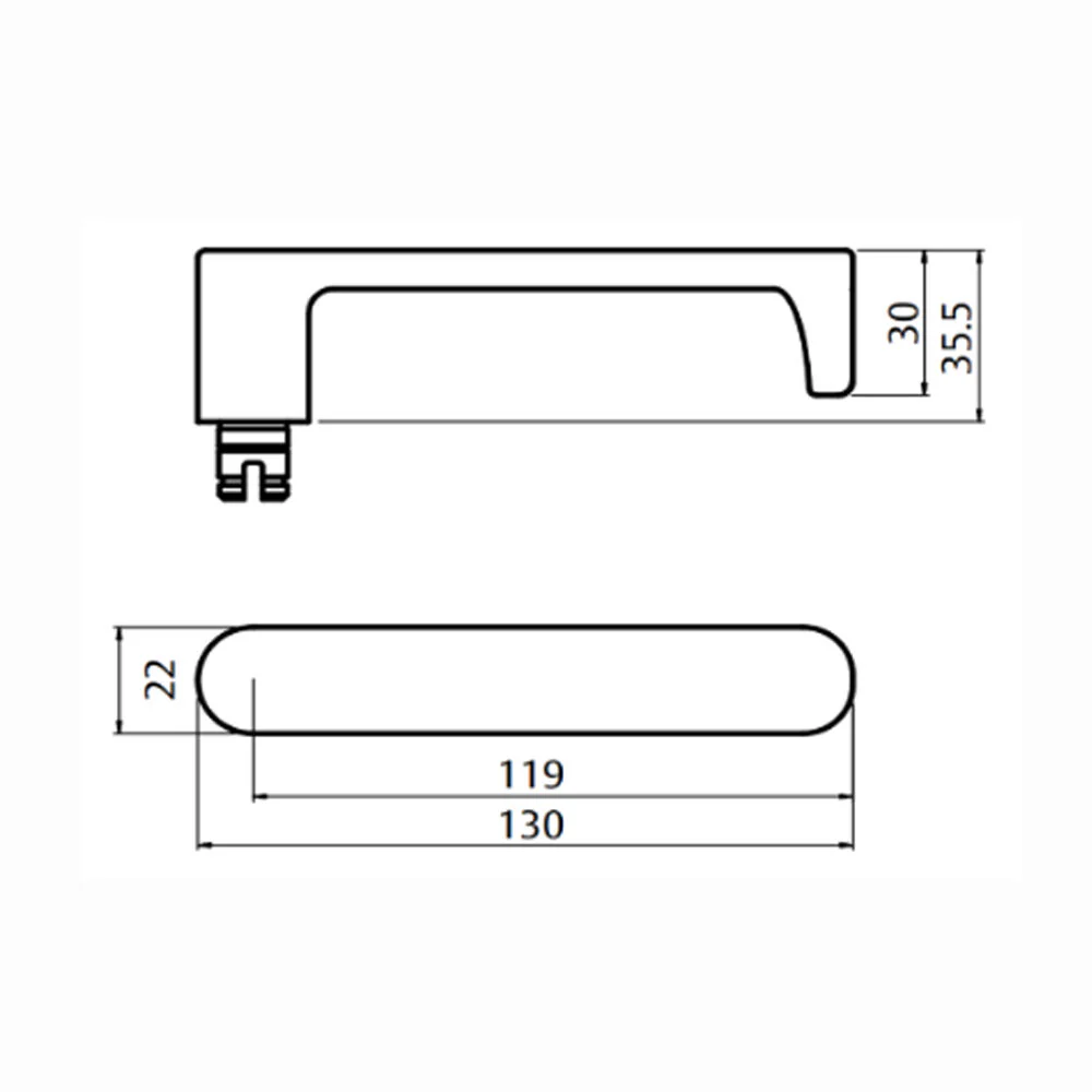 Lockwood Door Handle Square End Plate With 166 Lever Satin Chrome 4805/166SC - Image 2