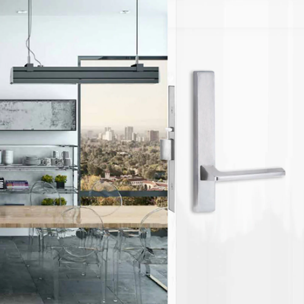 Lockwood Door Handle Square End Plate With 178 Lever Satin Chrome 4805/178SC - Image 2