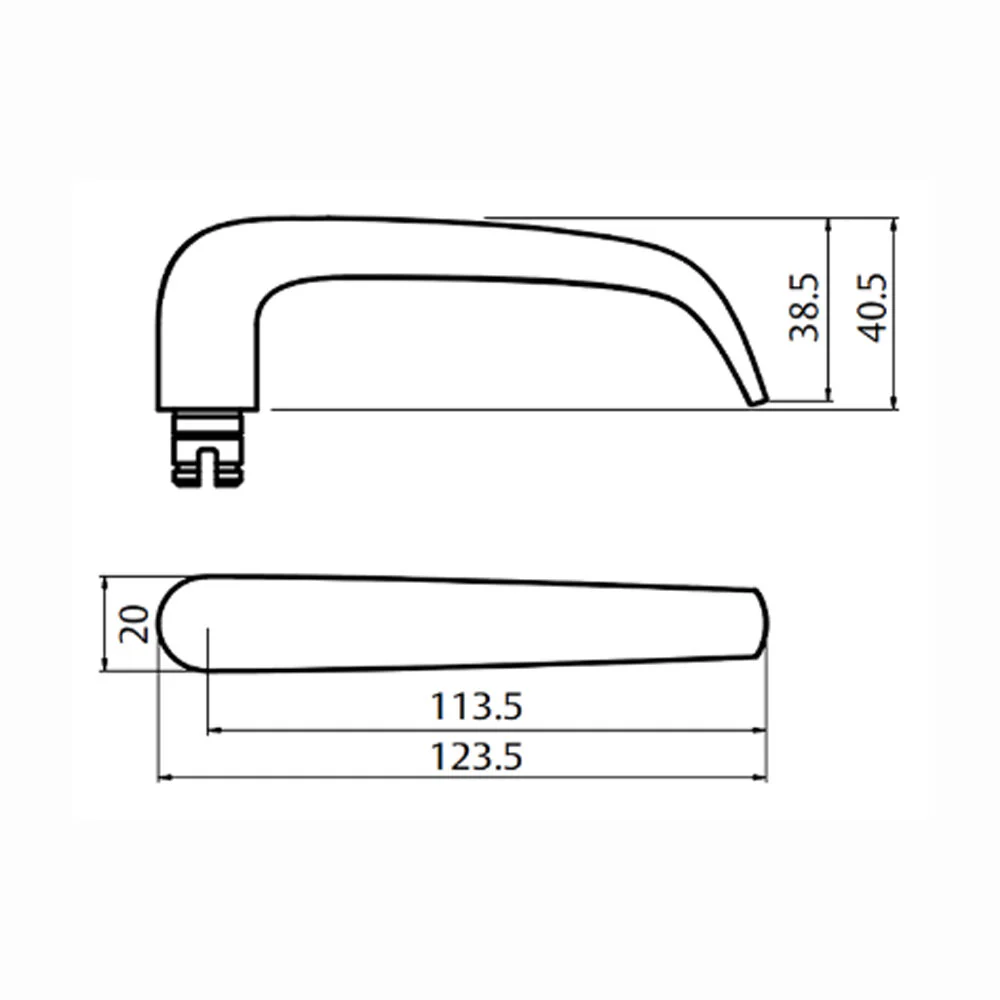Lockwood Door Handle Square End Plate With 180 Lever Satin Chrome 4805/180SC - Image 2