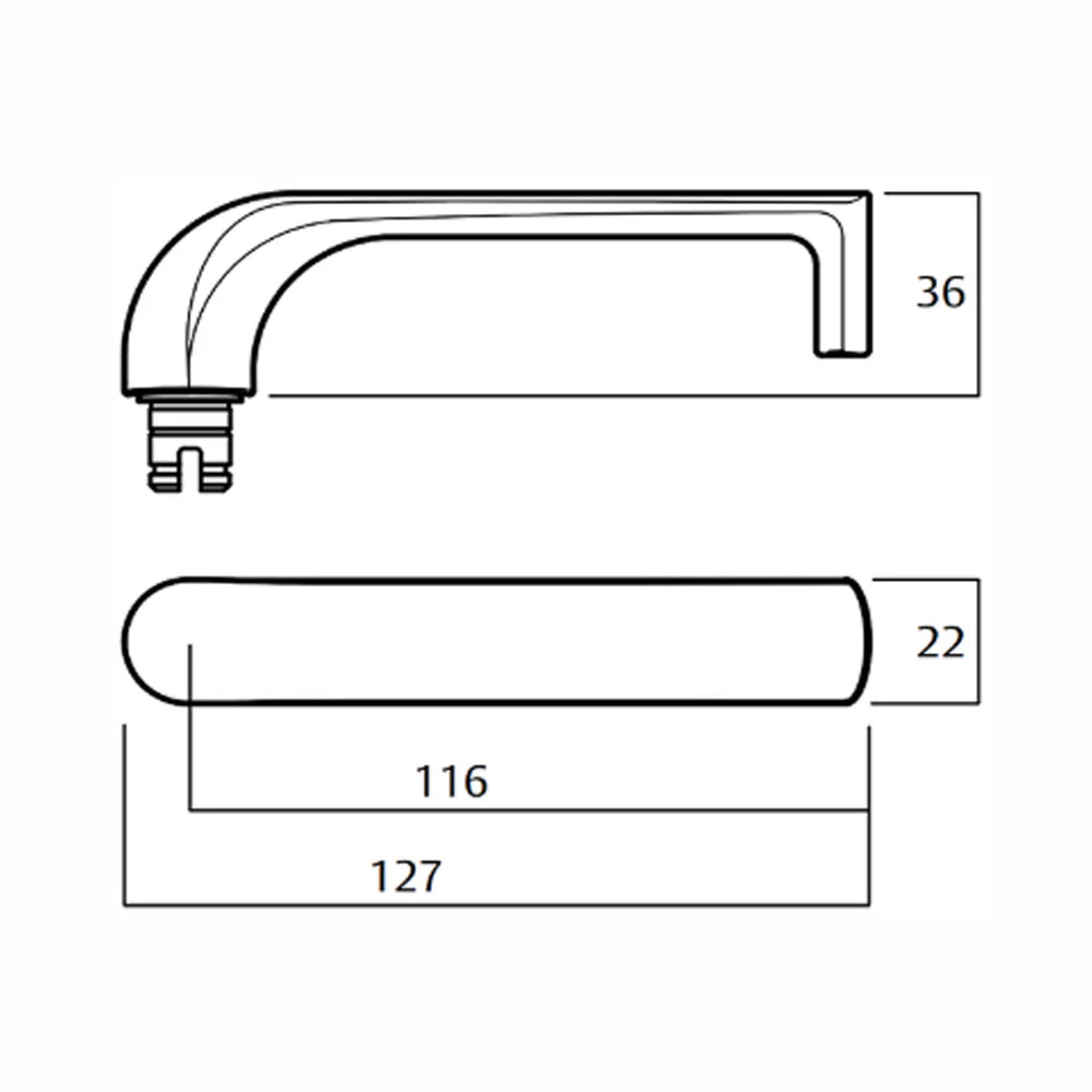 Lockwood Door Handle Square End Plate With 77 Lever - Available in Various Finishes - Image 3