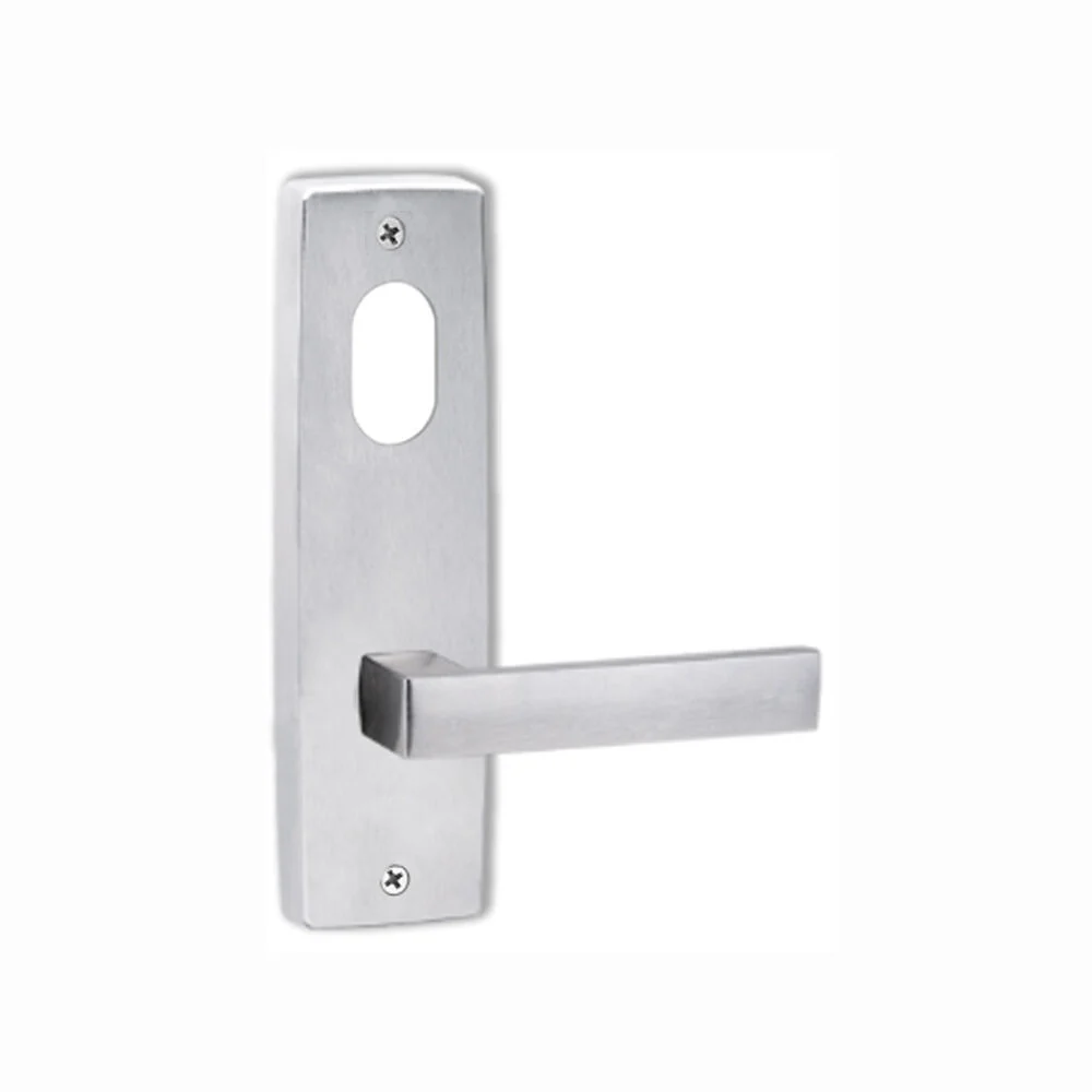 Lockwood Door Handle Square End Plate With Cylinder & 101 Lever Satin Chrome 1901/101SC