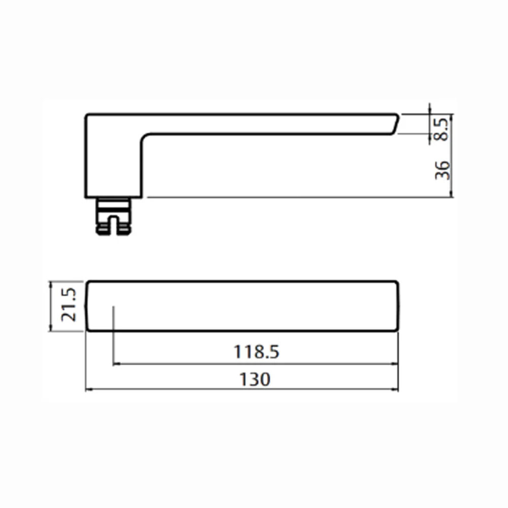 Lockwood Door Handle Square End Plate With Cylinder & 101 Lever Satin Chrome 1901/101SC - Image 3