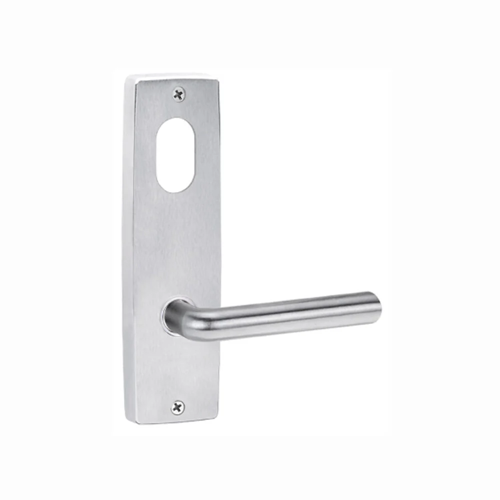 Lockwood Door Handle Square End Plate With Cylinder & 104 Lever Satin Chrome 1901/104SC