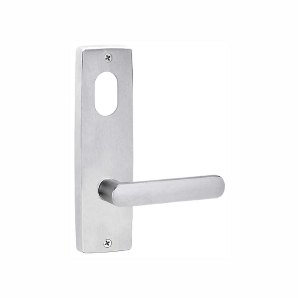 Lockwood Door Handle Square End Plate With Cylinder & 106 Lever Satin Chrome 1901/106SC