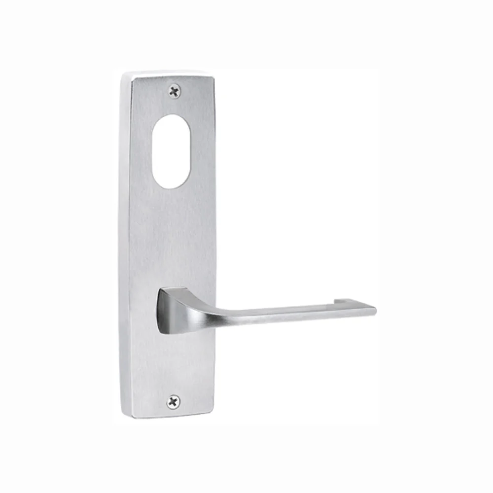 Lockwood Door Handle Square End Plate With Cylinder & 124 Lever Satin Chrome 1901/124SC