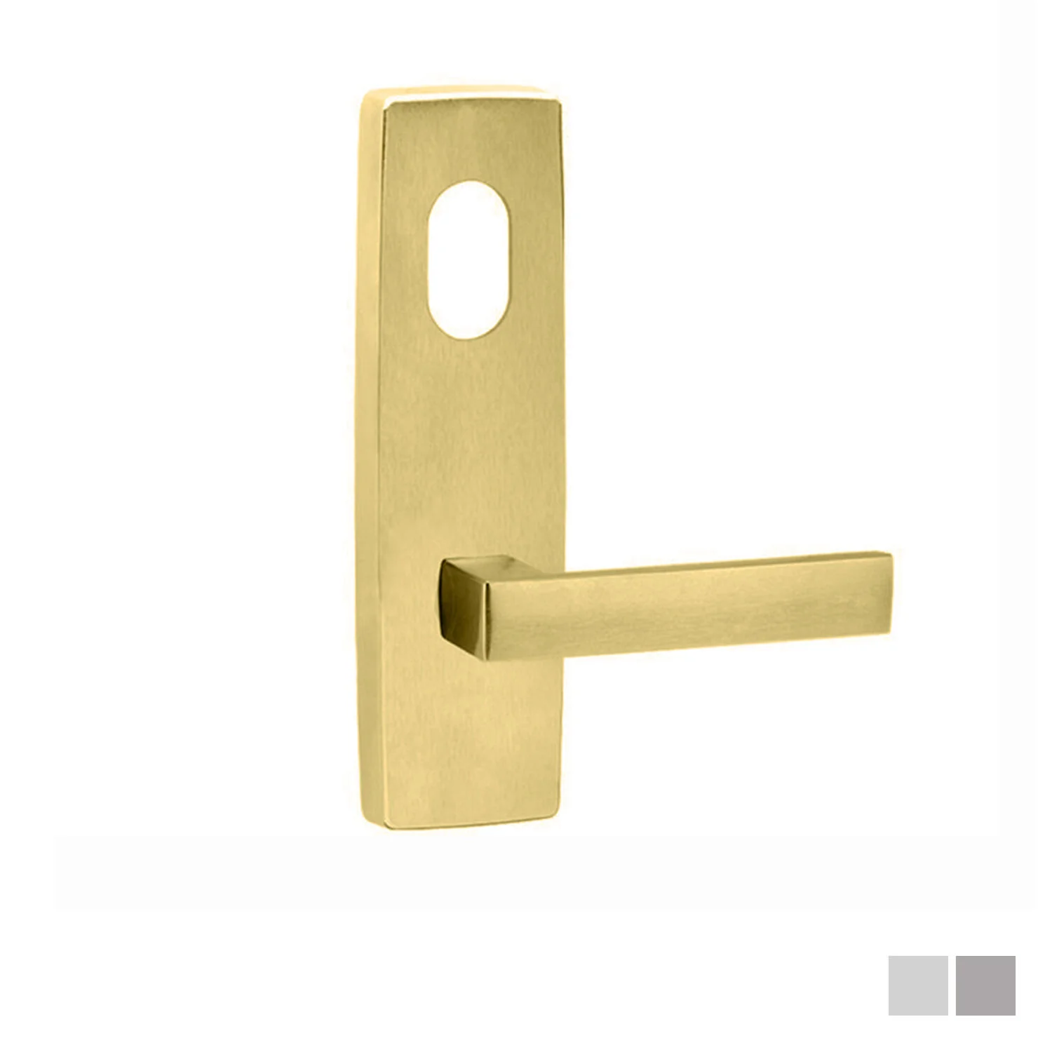 Lockwood Door Handle Square End Plate With Cylinder Hole & 101 Lever - Available in Various Finishes
