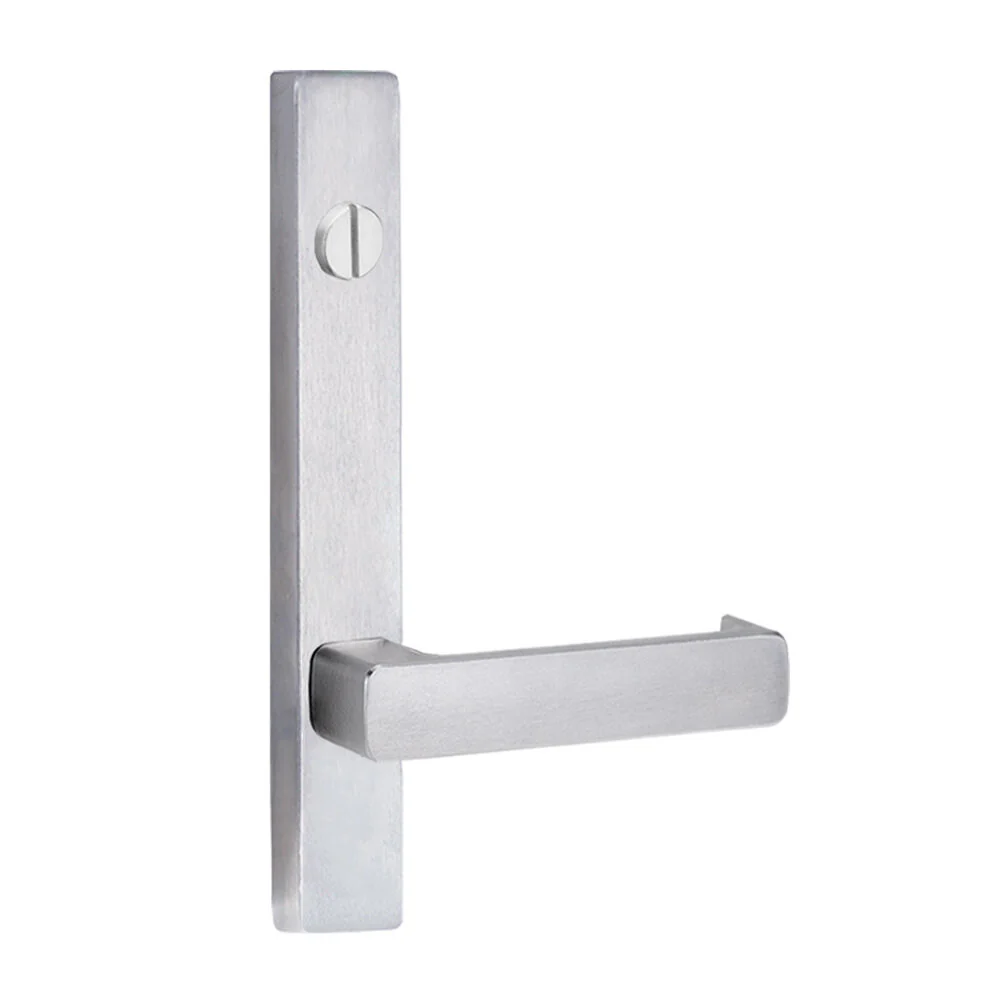 Lockwood Door Handle Square End Plate With Emergency Turn & 76 Lever Satin Chrome 4803/76SC