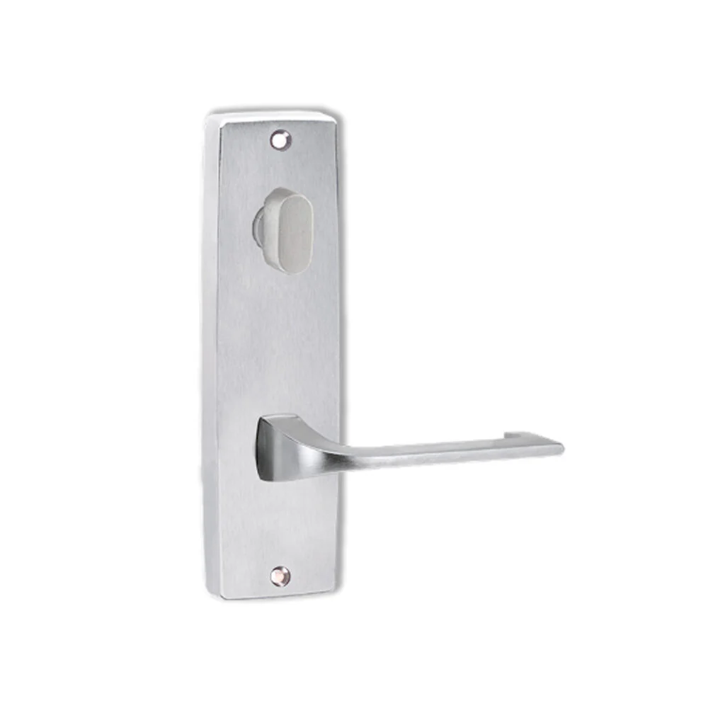 Lockwood Door Handle Square End Plate With Turn & 124 Lever Satin Chrome 1904/124SC