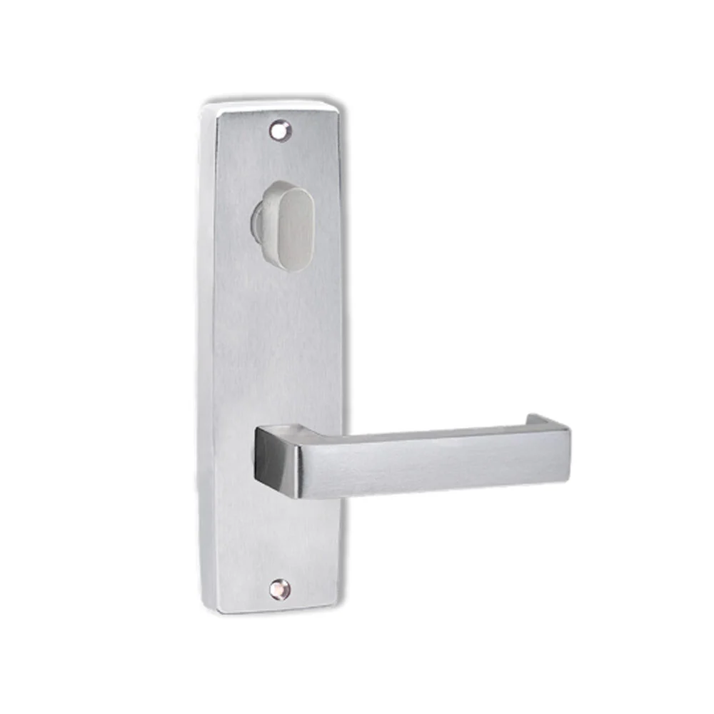 Lockwood Door Handle Square End Plate With Turn & 142 Lever Satin Chrome 1904/142SC
