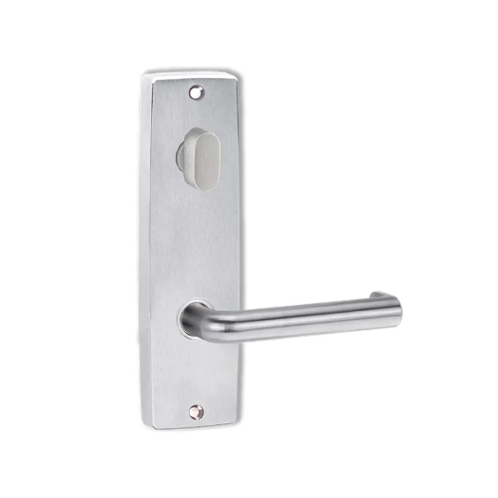 Lockwood Door Handle Square End Plate With Turn & 144 Lever Satin Chrome 1904/144SC