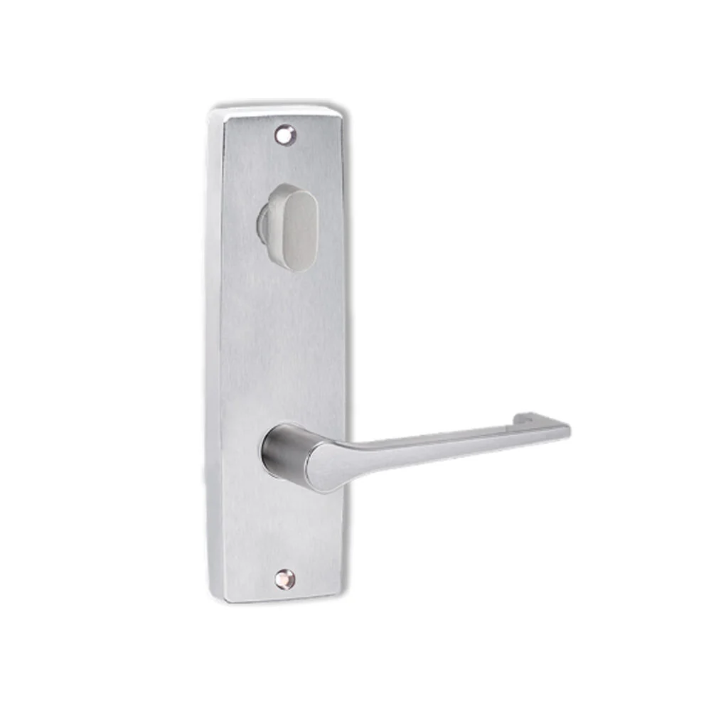 Lockwood Door Handle Square End Plate With Turn & 145 Lever Satin Chrome 1904/145SC