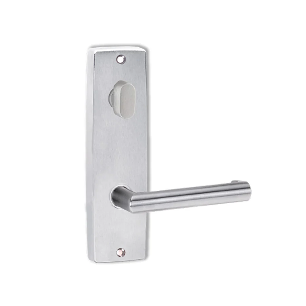 Lockwood Door Handle Square End Plate With Turn & 155 Lever Satin Chrome 1904/155SC