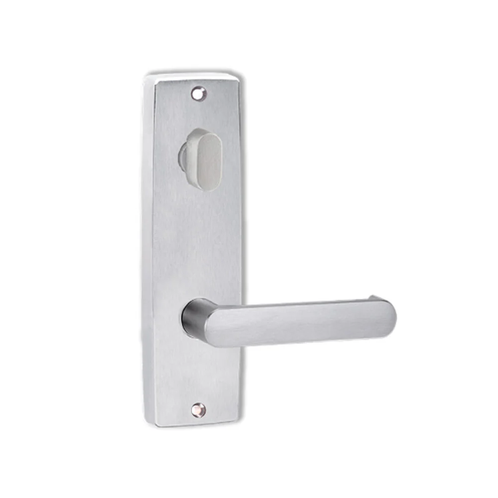 Lockwood Door Handle Square End Plate With Turn & 166 Lever Satin Chrome 1904/166SC