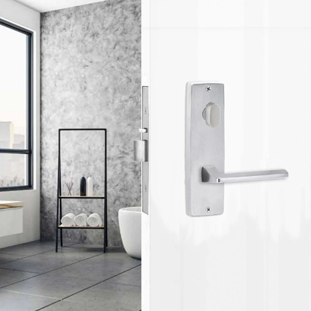 Lockwood Door Handle Square End Plate With Turn & 178 Lever Satin Chrome 1904/178SC - Image 2