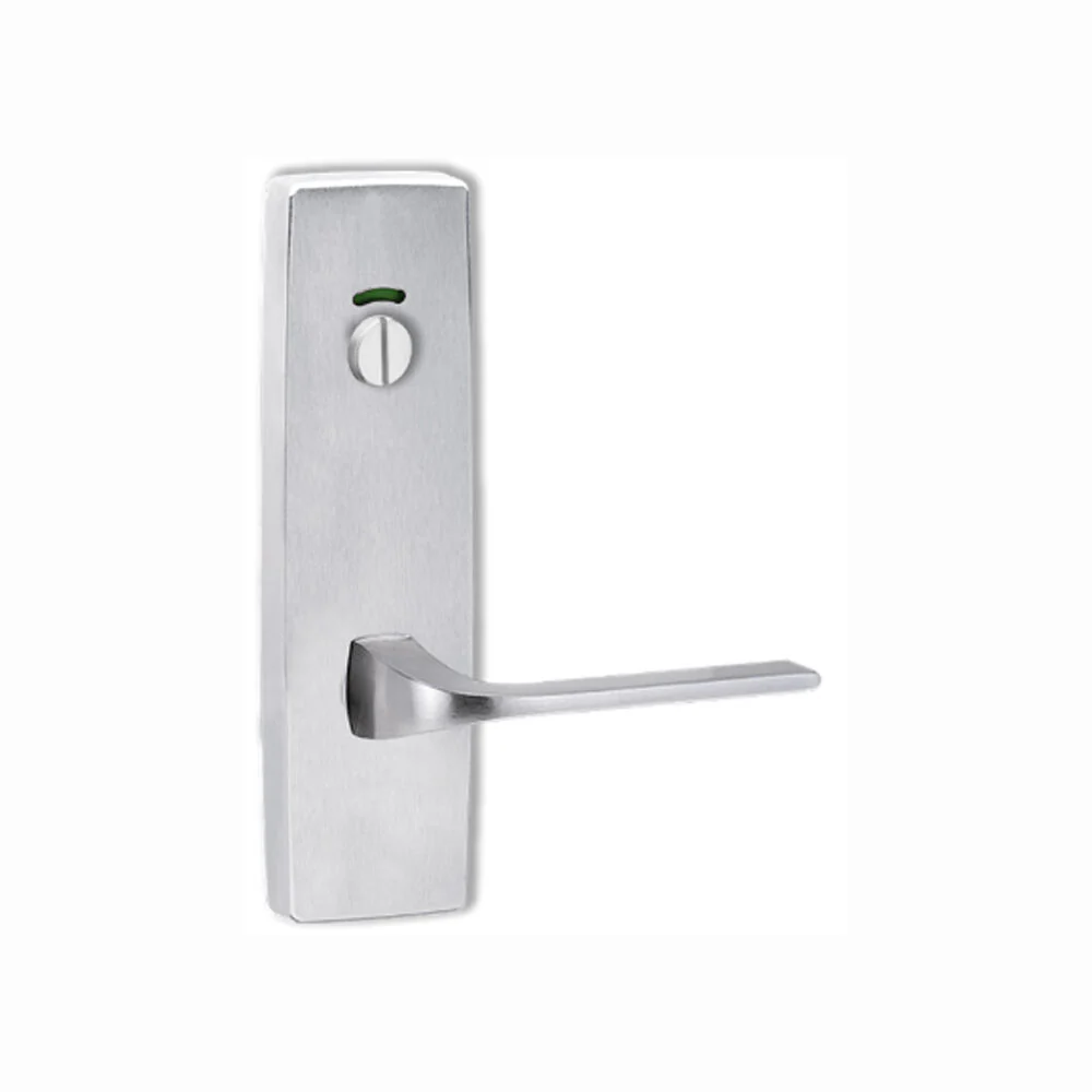 Lockwood Door Handle Square End Plate w/ Privacy Indicator Emergency Turn & 123 Lever Satin Chrome