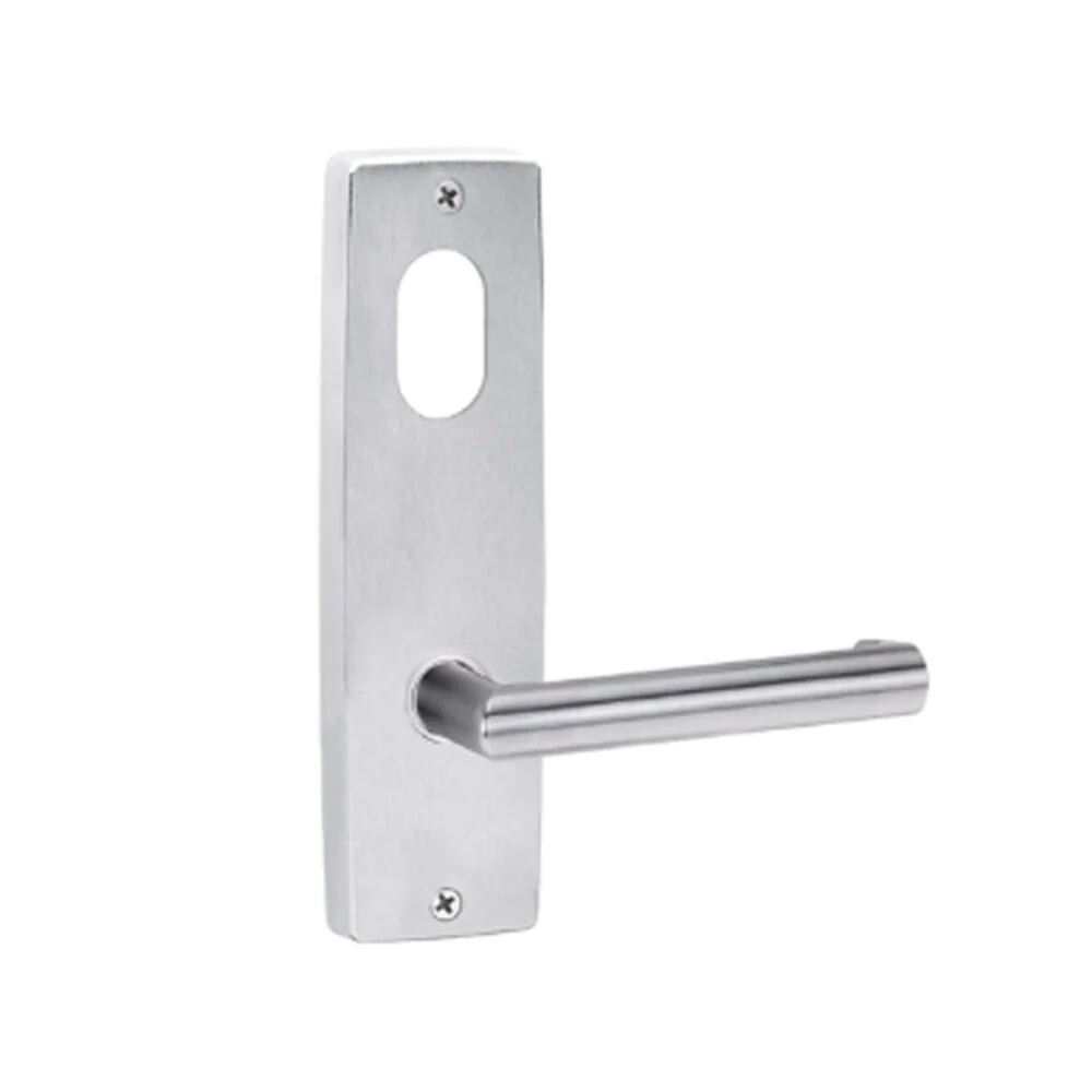 Lockwood Door Handle 1901 Square End Plate With Cylinder & 155 Lever Satin Chrome 1901/155SC