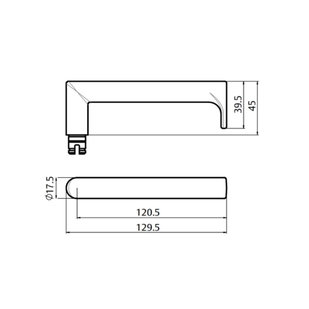 Lockwood Door Handle 1901 Square End Plate With Cylinder & 155 Lever Satin Chrome 1901/155SC - Image 2