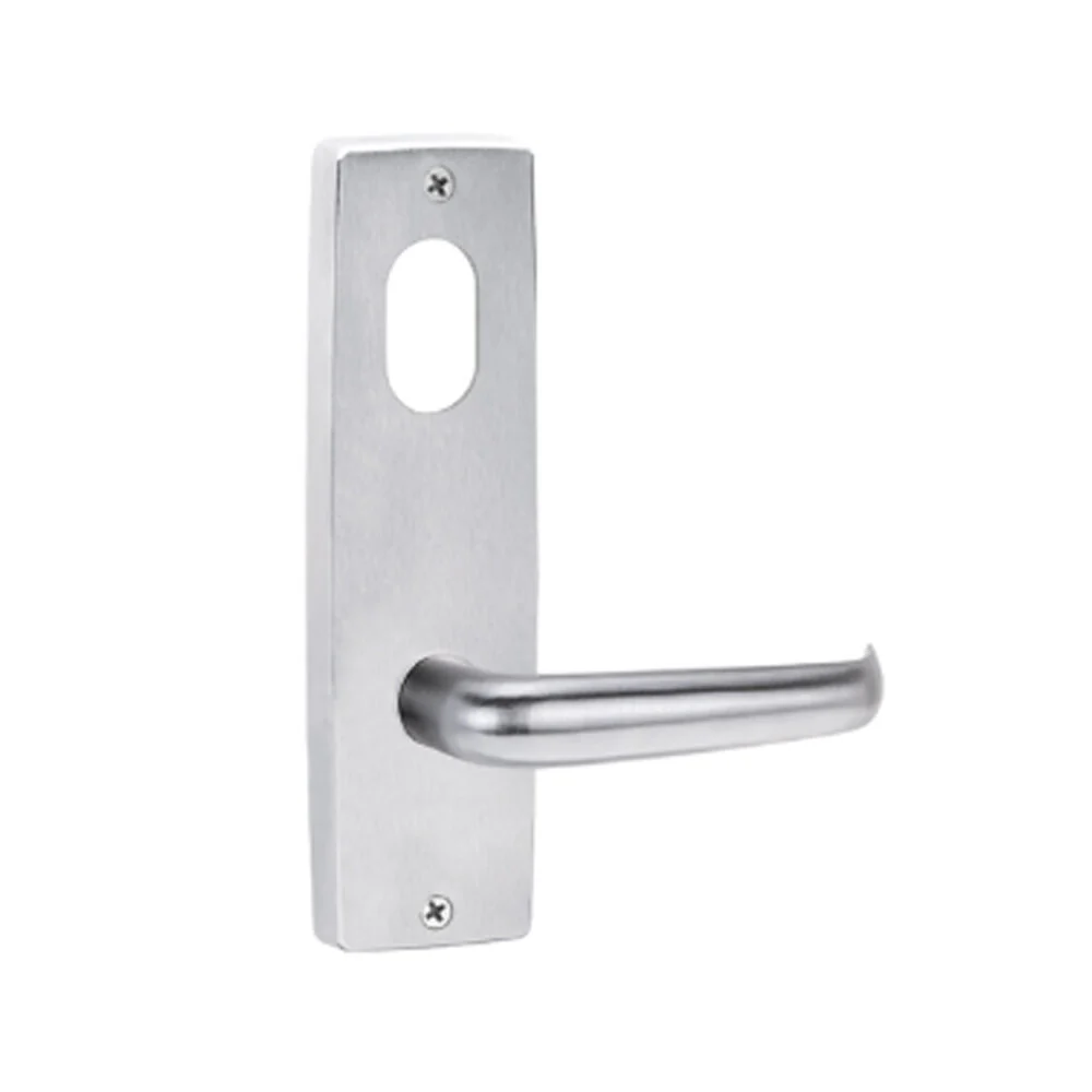 Lockwood Door Handle 1901 Square End Plate With Cylinder & 180 Lever Satin Chrome 1901/180SC