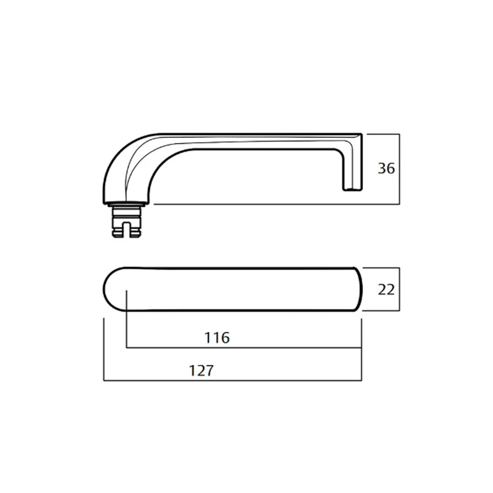 Lockwood Door Handle 1901 Square End Plate With Cylinder & 77 Lever Satin Chrome 1901/77SC - Image 2
