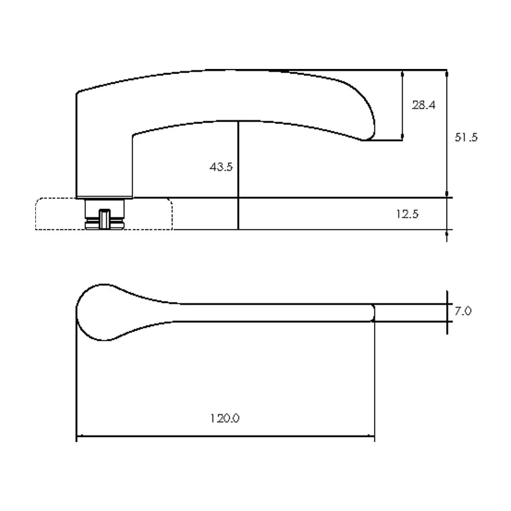 Lockwood Door Handle Velocity Saltbush L34 Passage Lever Set - Available in Various Finishes - Image 2