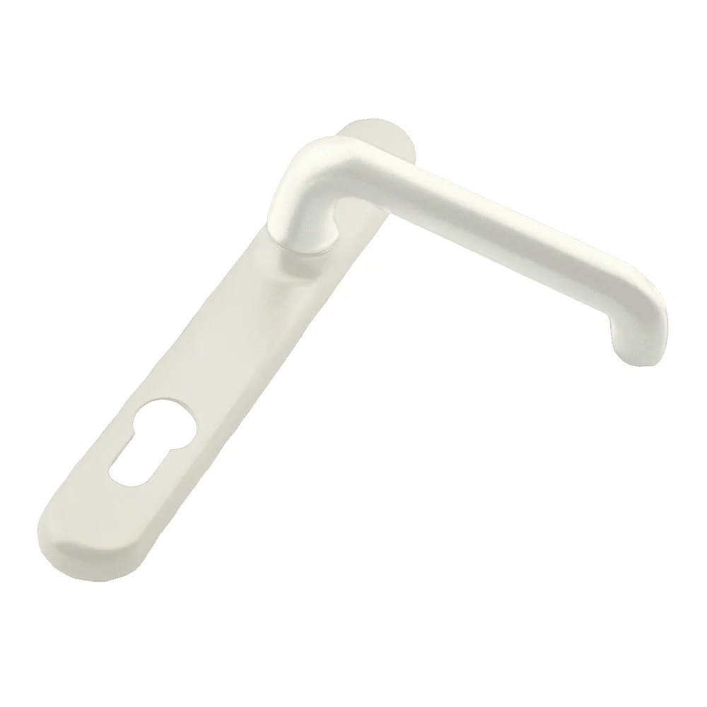 Lockwood Door Handle Verona Long Plate Furniture Lever Pearl White VR20485PW - Image 2