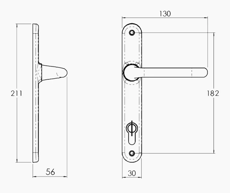 Lockwood Door Handle Verona Long Plate Furniture Lever Pearl White VR20485PW - Image 3